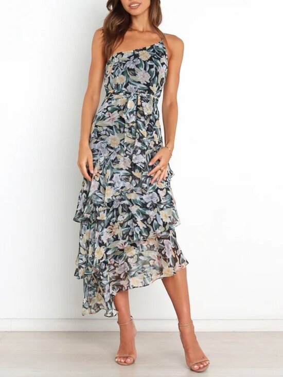 Petal & Pup Dresses & Skirts - Amren One Shoulder Floral Midi Dress NWT Size 2 Petal & Pup